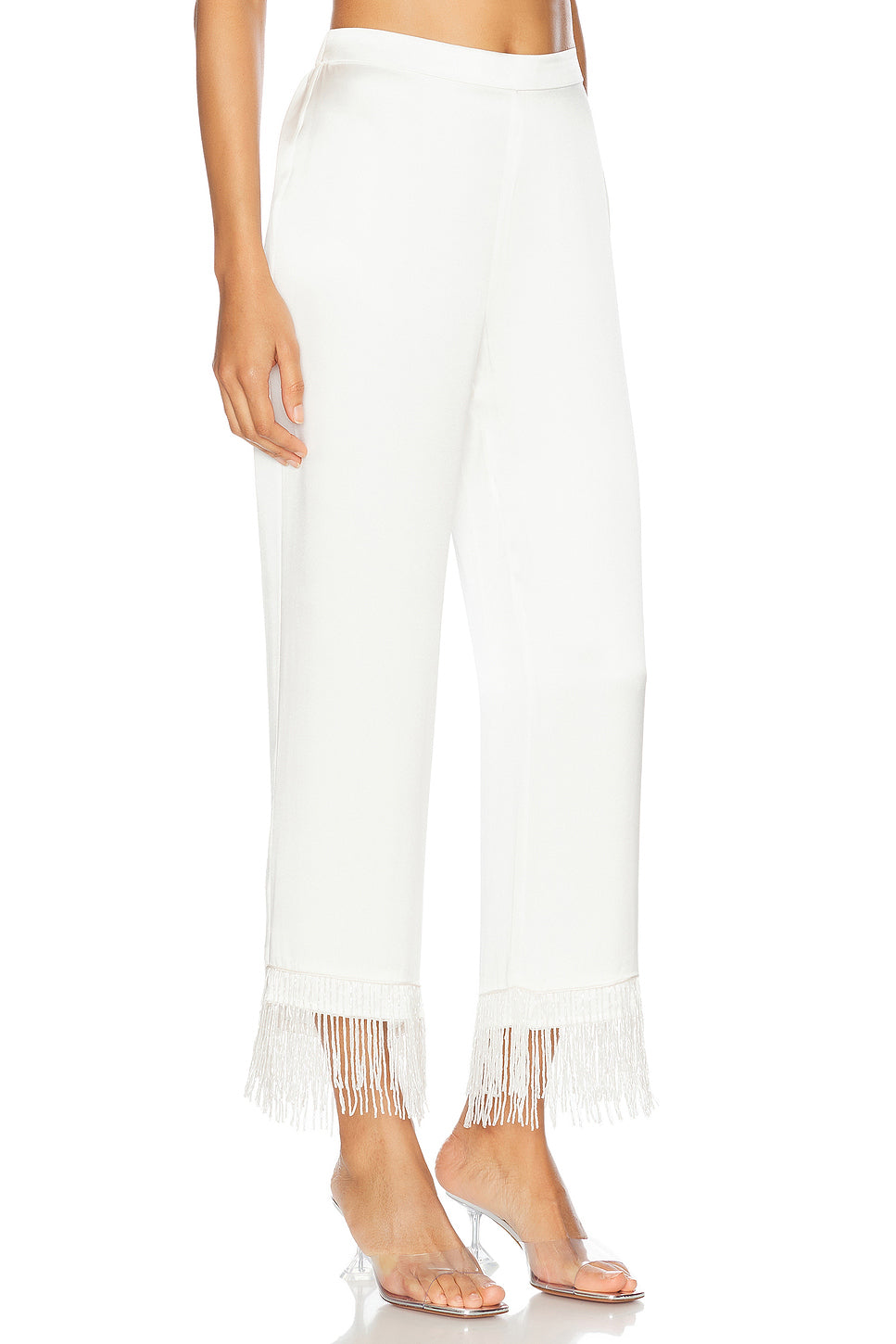 X Galia Lahav Beaded Fringe Silk Pant