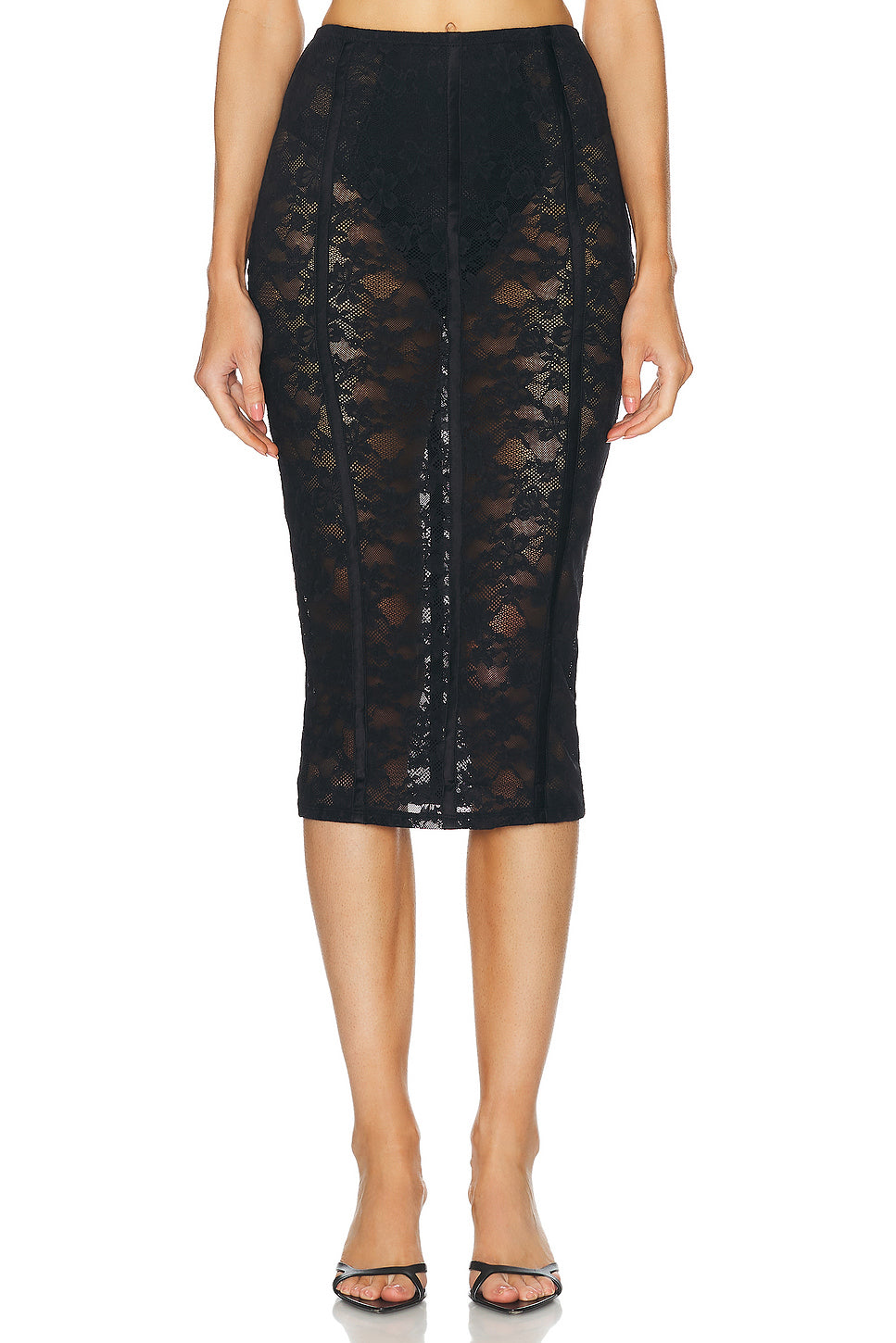 Le Stretch Lace Pencil Skirt