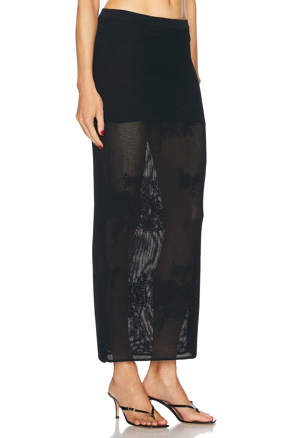 Lace Pointelle Maxi Skirt