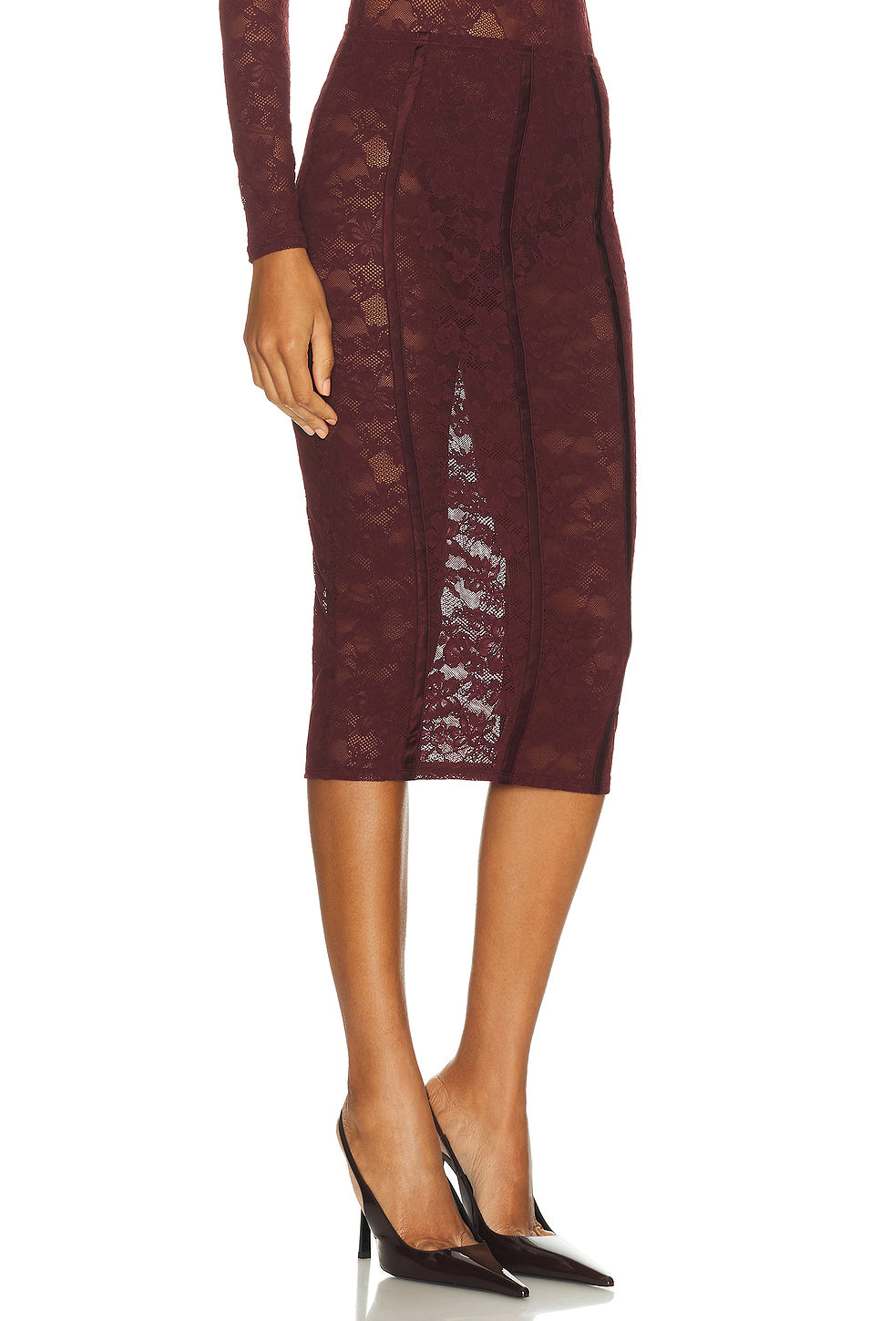 Le Stretch Lace Pencil Skirt