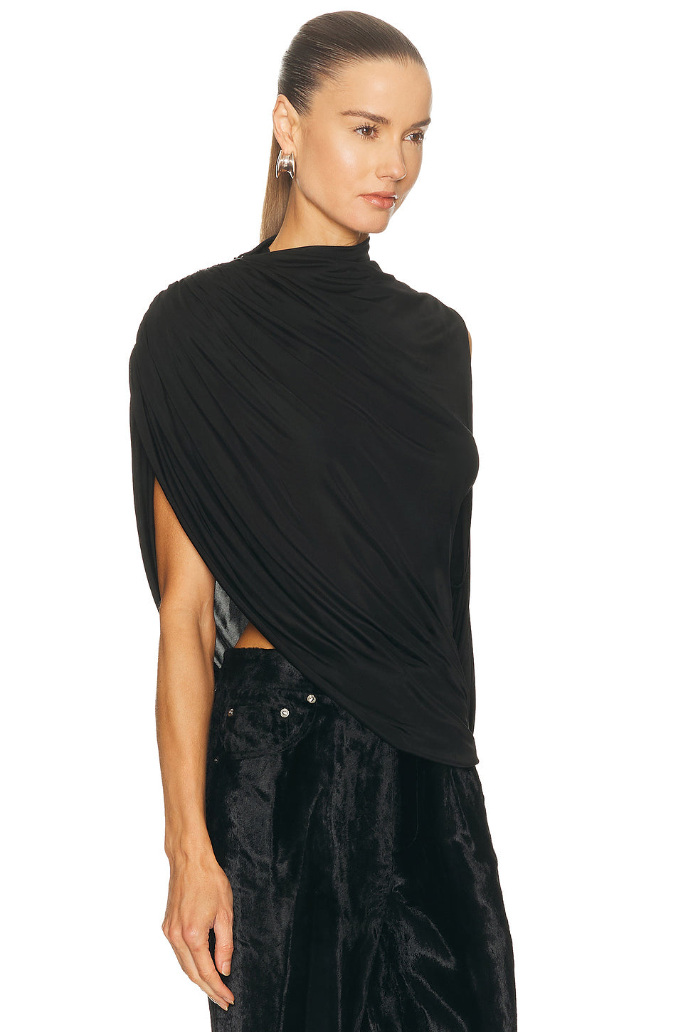 High Neck Draped Blouse
