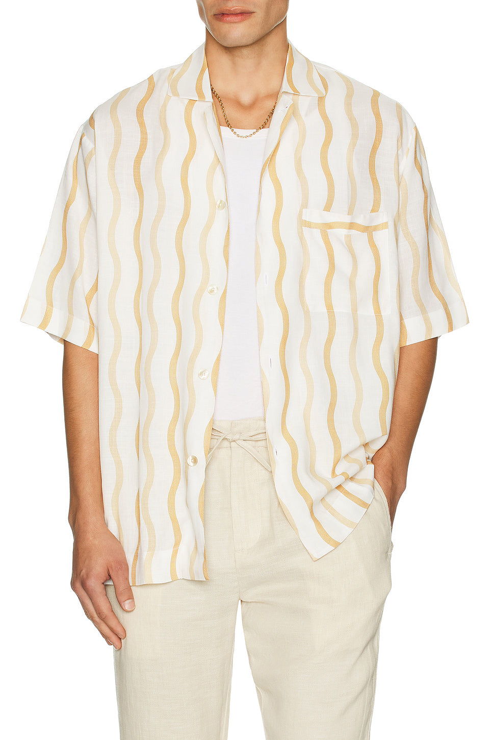 Cassio Pyjama Short Sleeve Shirt Cabana Stripe Print