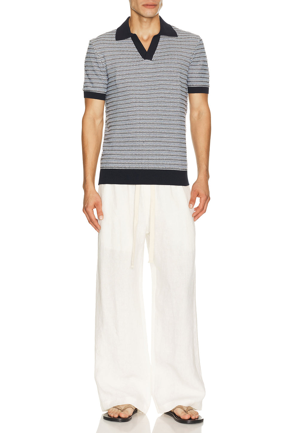 Rino Cotton Blend Short Sleeve Contrast Knitted Polo