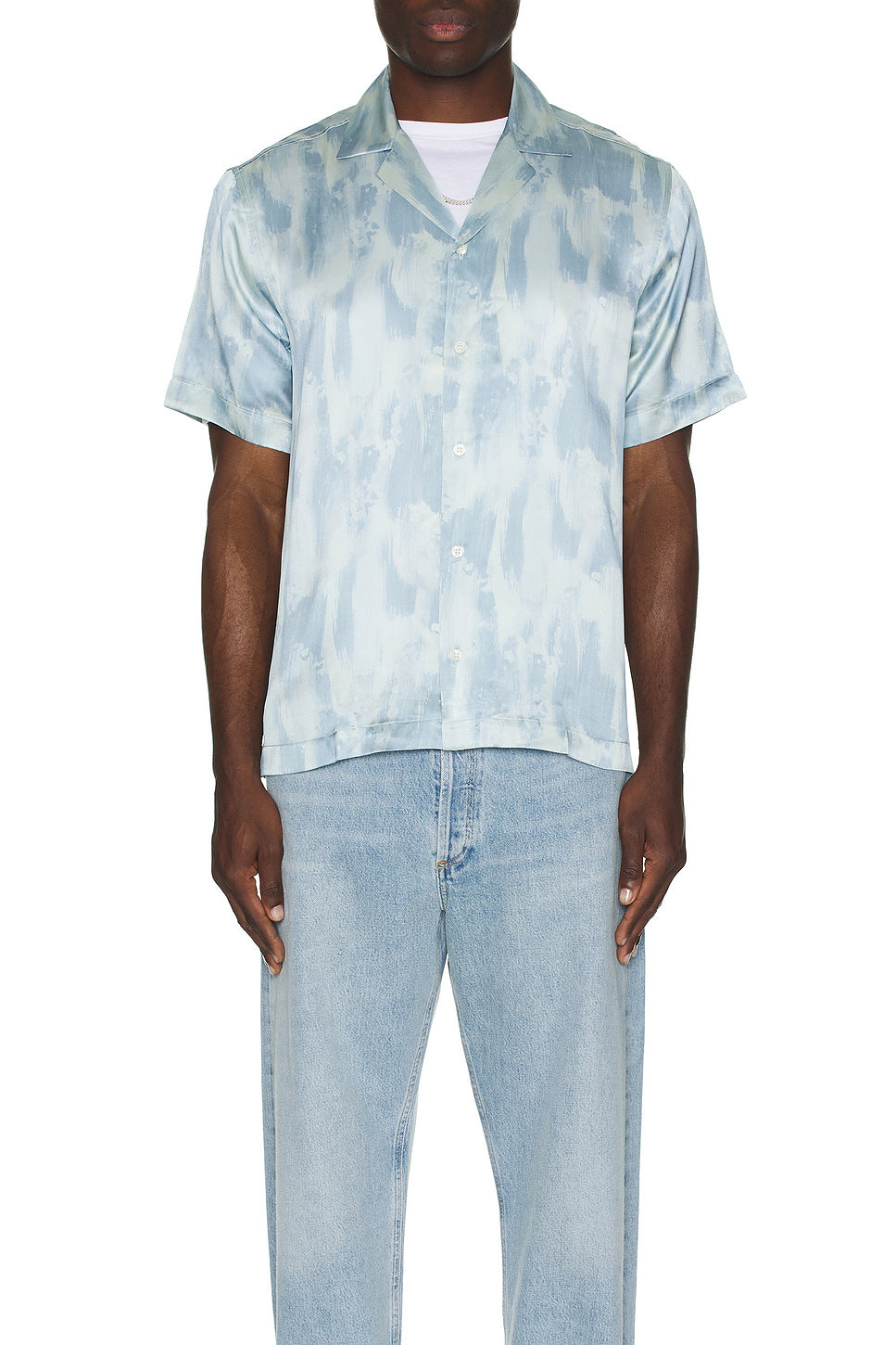 Roberto Seascape Print Silk Shirt