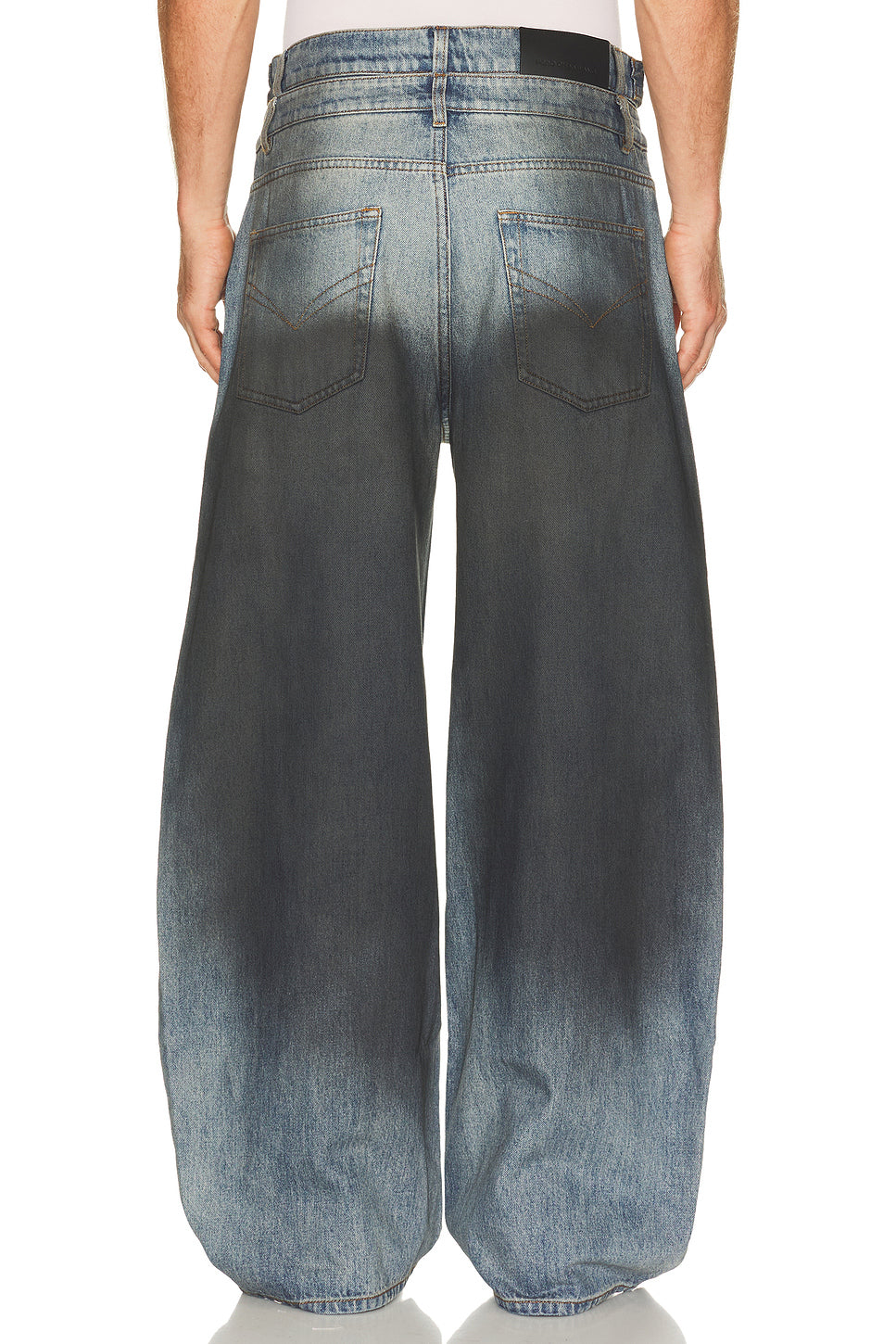 Double Waist Gradient Indigo Denim Trousers
