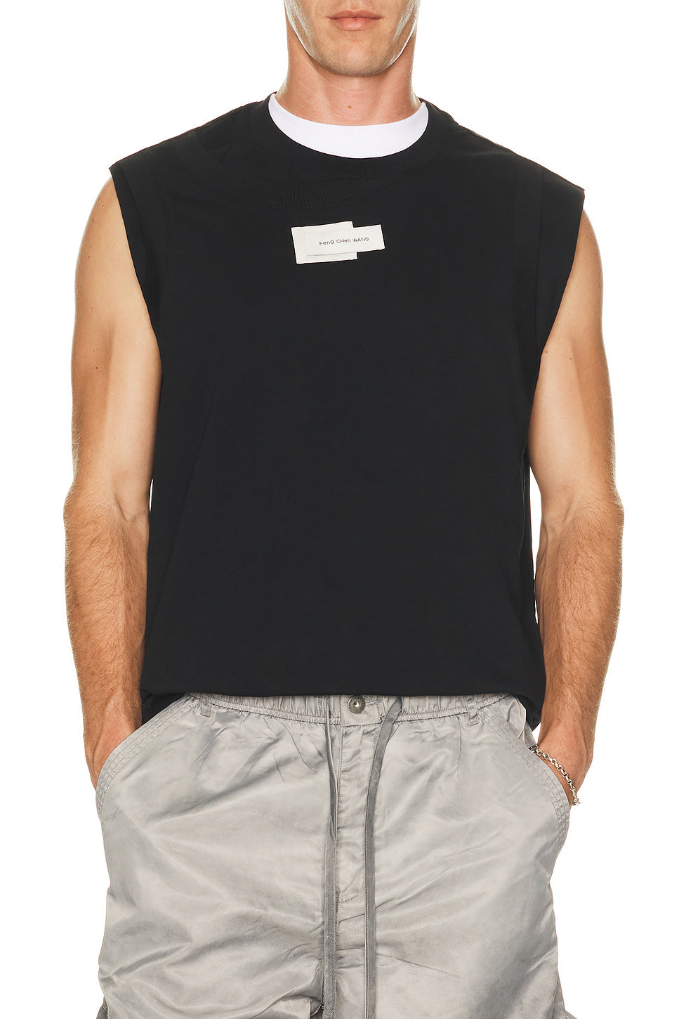 2 in 1 Black Loose Fit Tank Top