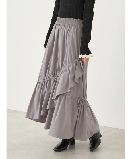 Fusae Asymmetric Gathered Skirt