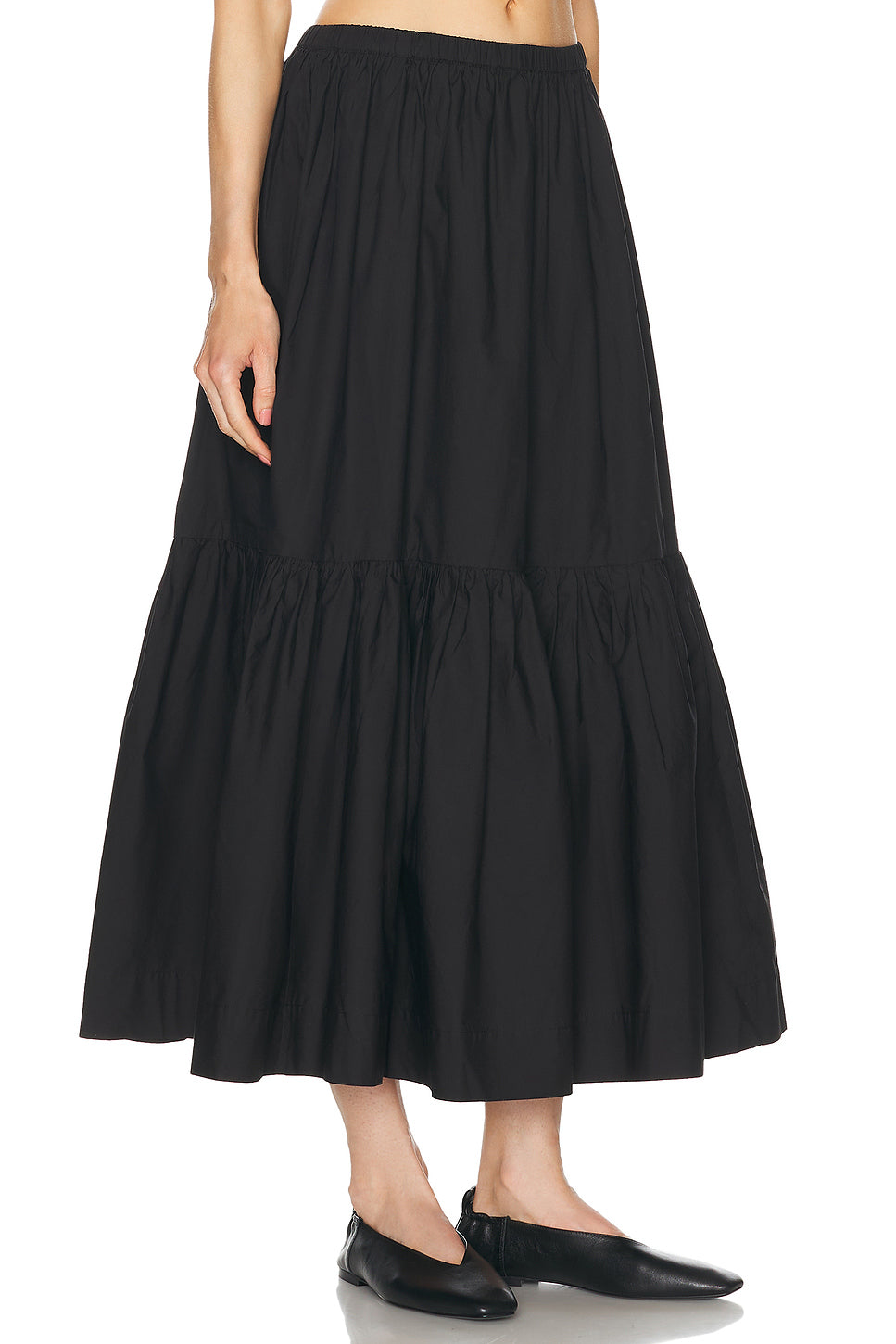 Poplin Maxi Flounce Skirt