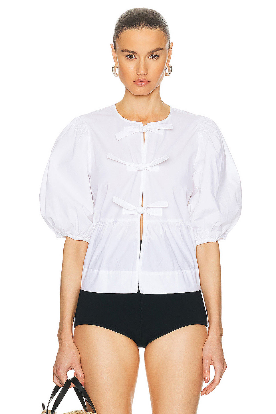 Cotton Poplin Peplum Blouse