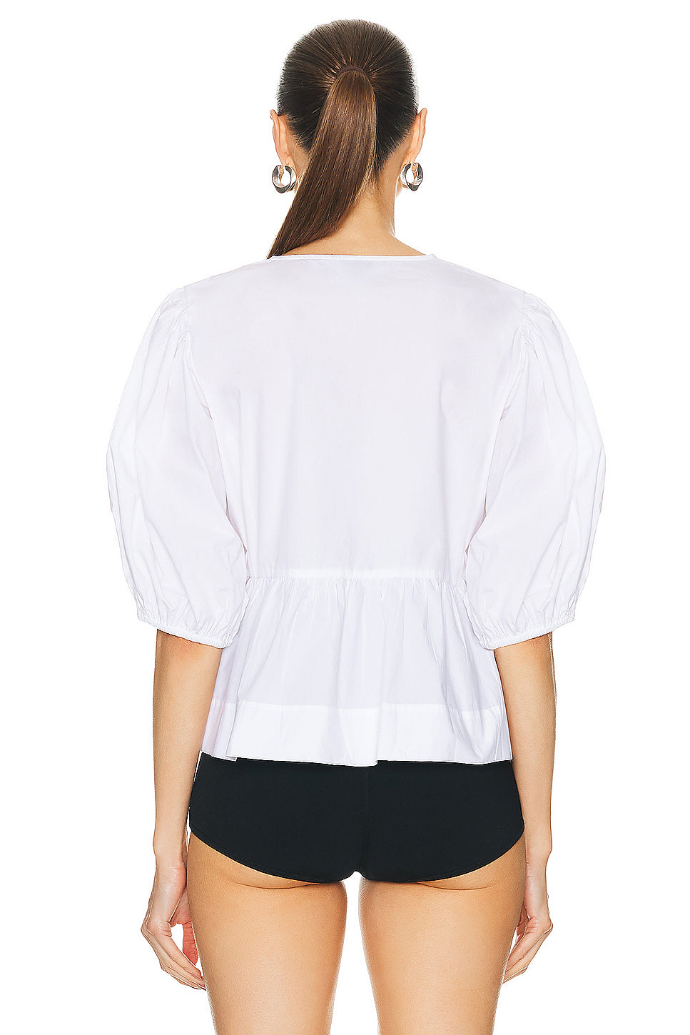 Cotton Poplin Peplum Blouse