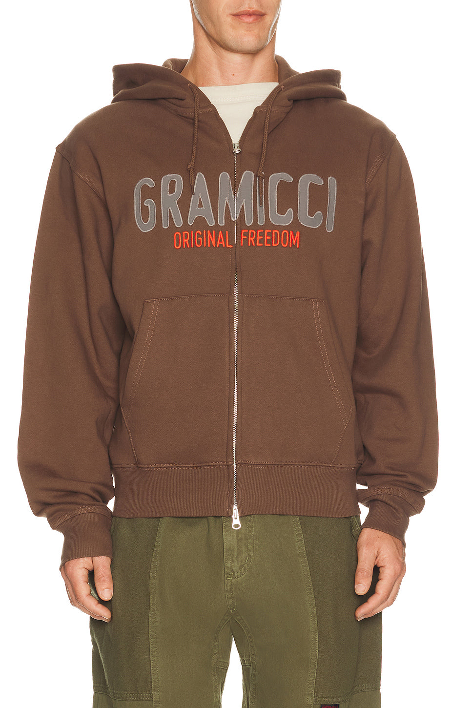 Spell Out Zip Hooded Sweatshirt
