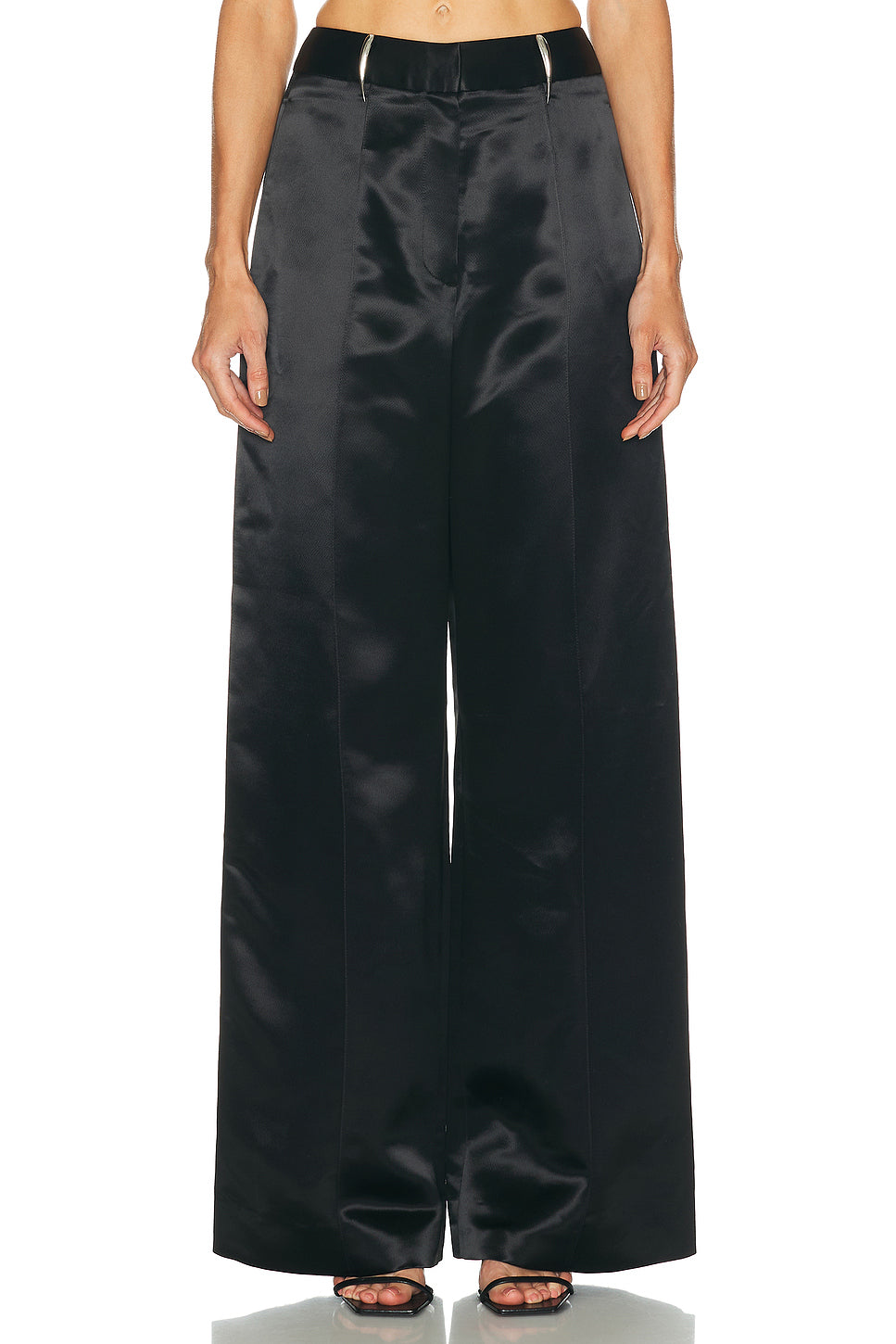 Pleated Claw Wide Leg Trouser