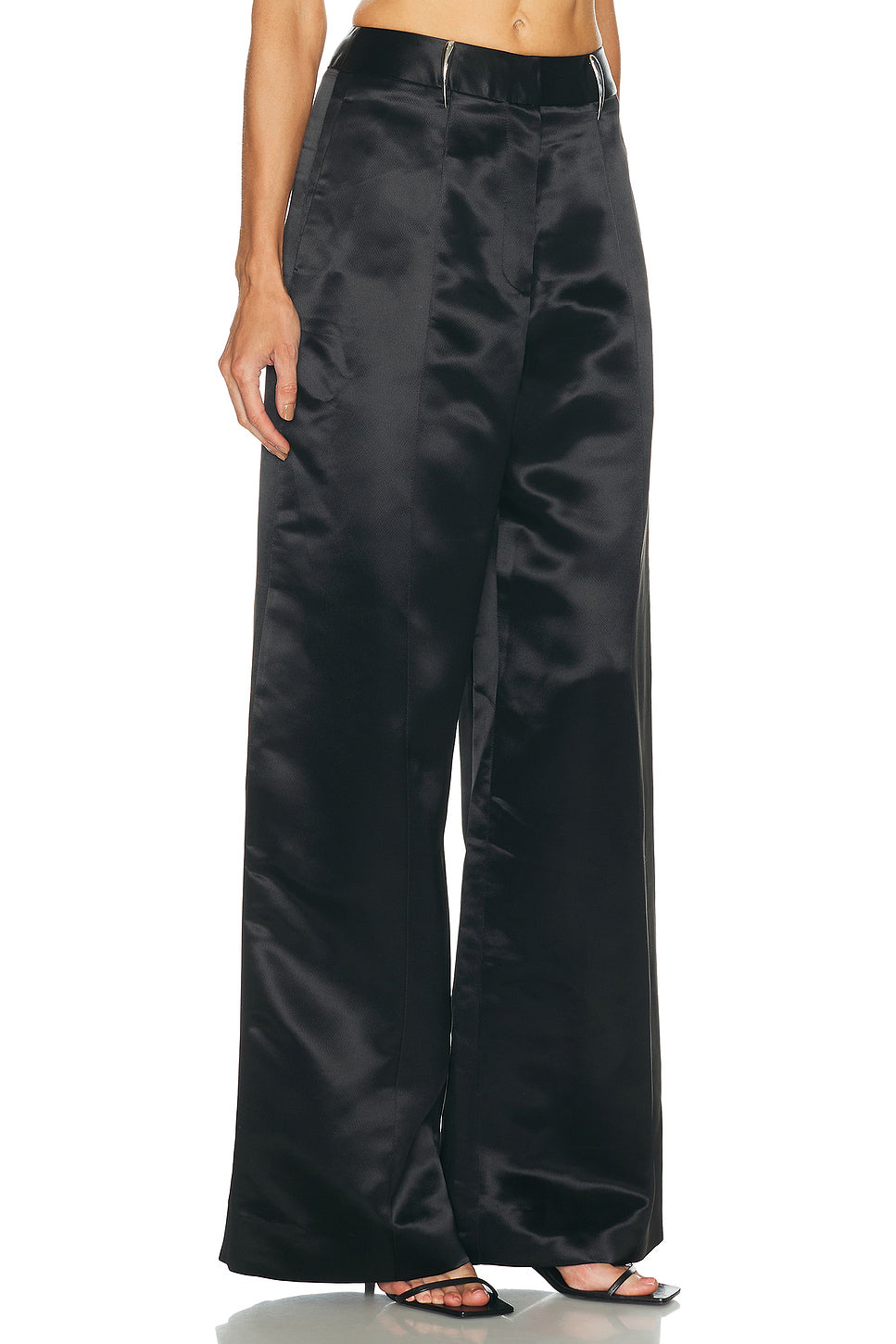 Pleated Claw Wide Leg Trouser