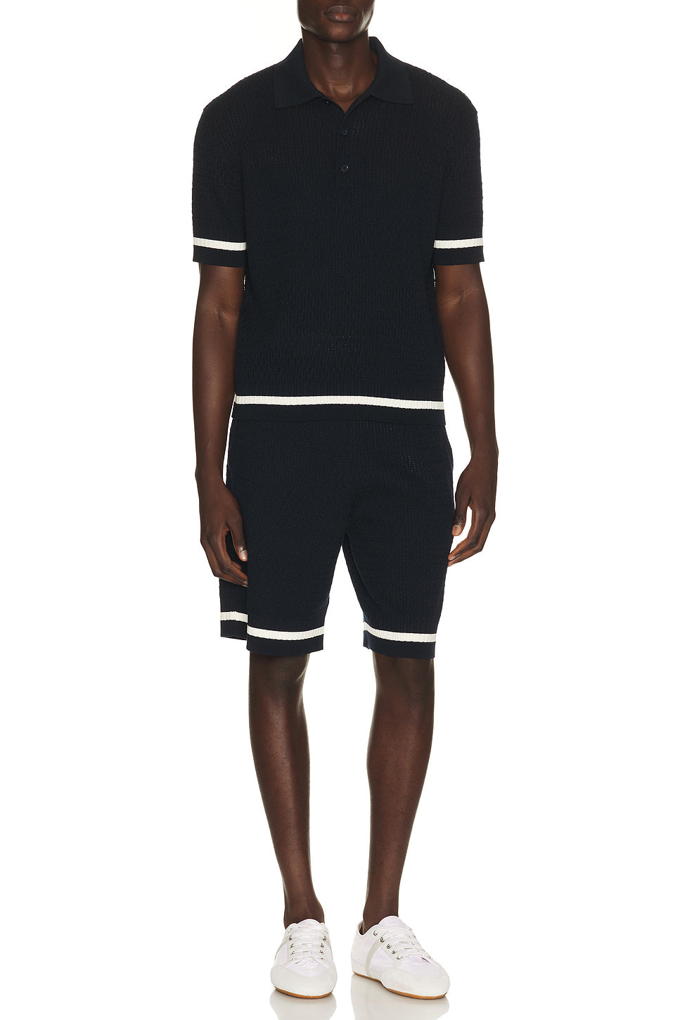 Cotton Openwork Knit Shorts