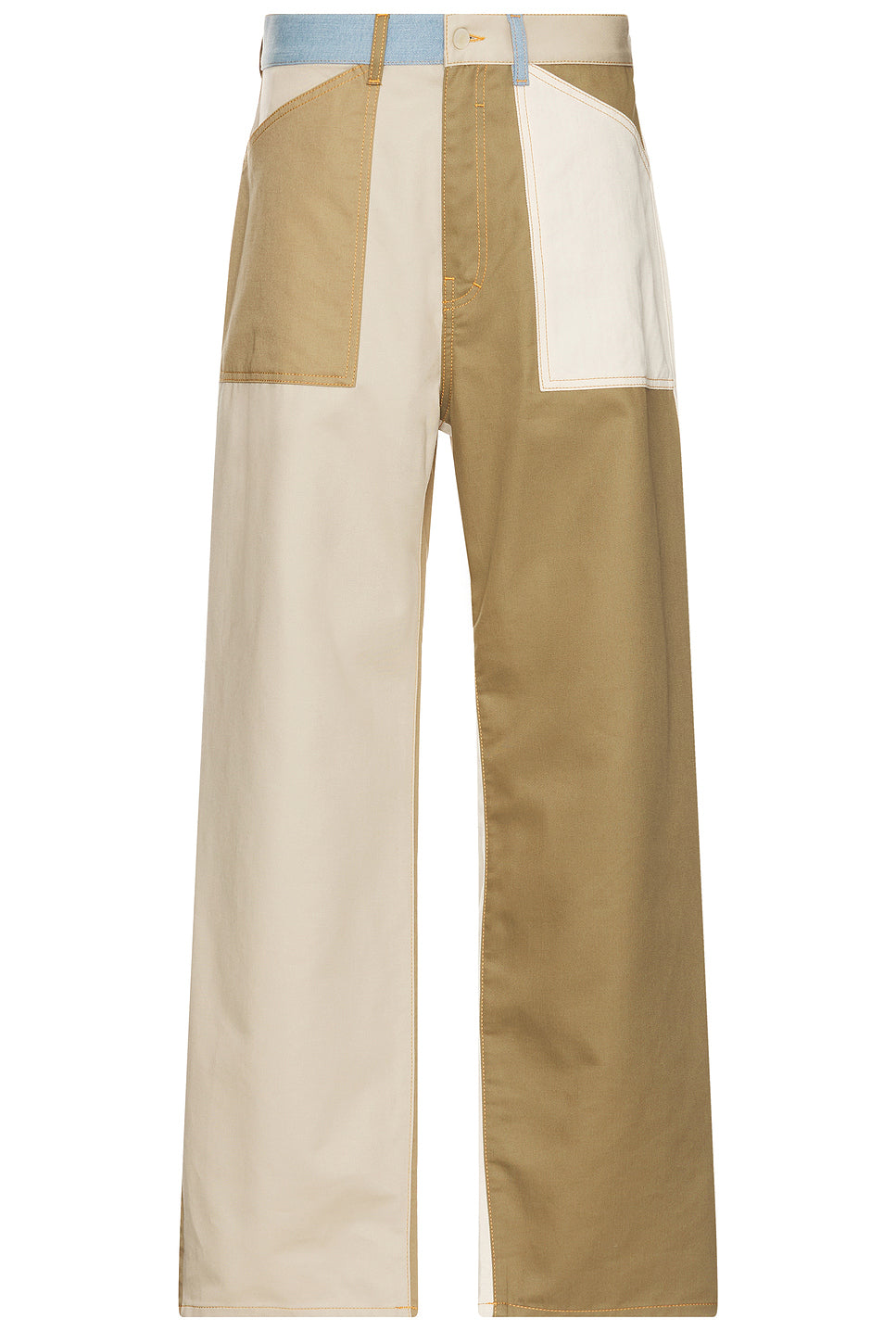 Relaxed Fit Patchwork Denim Pants