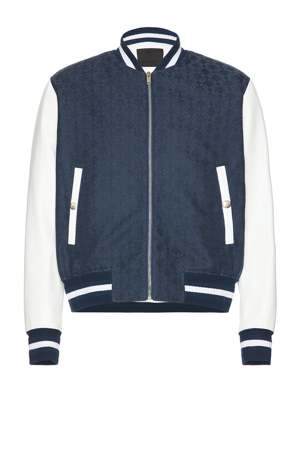 Mixed Material Varsity Jacket