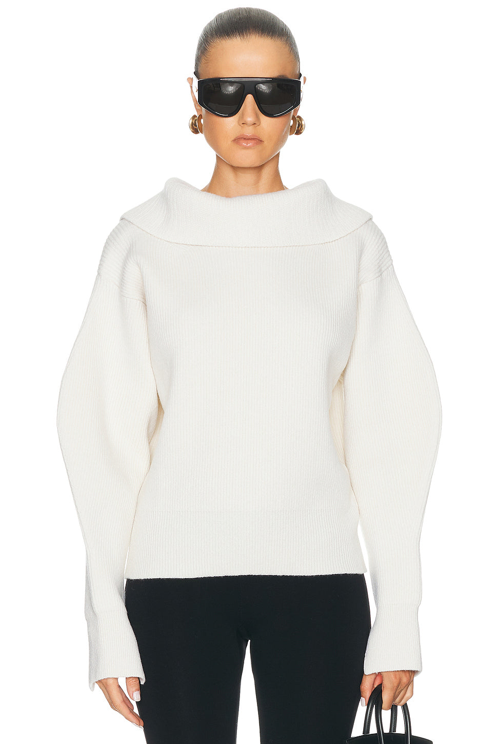High Neck Slashed Sweater