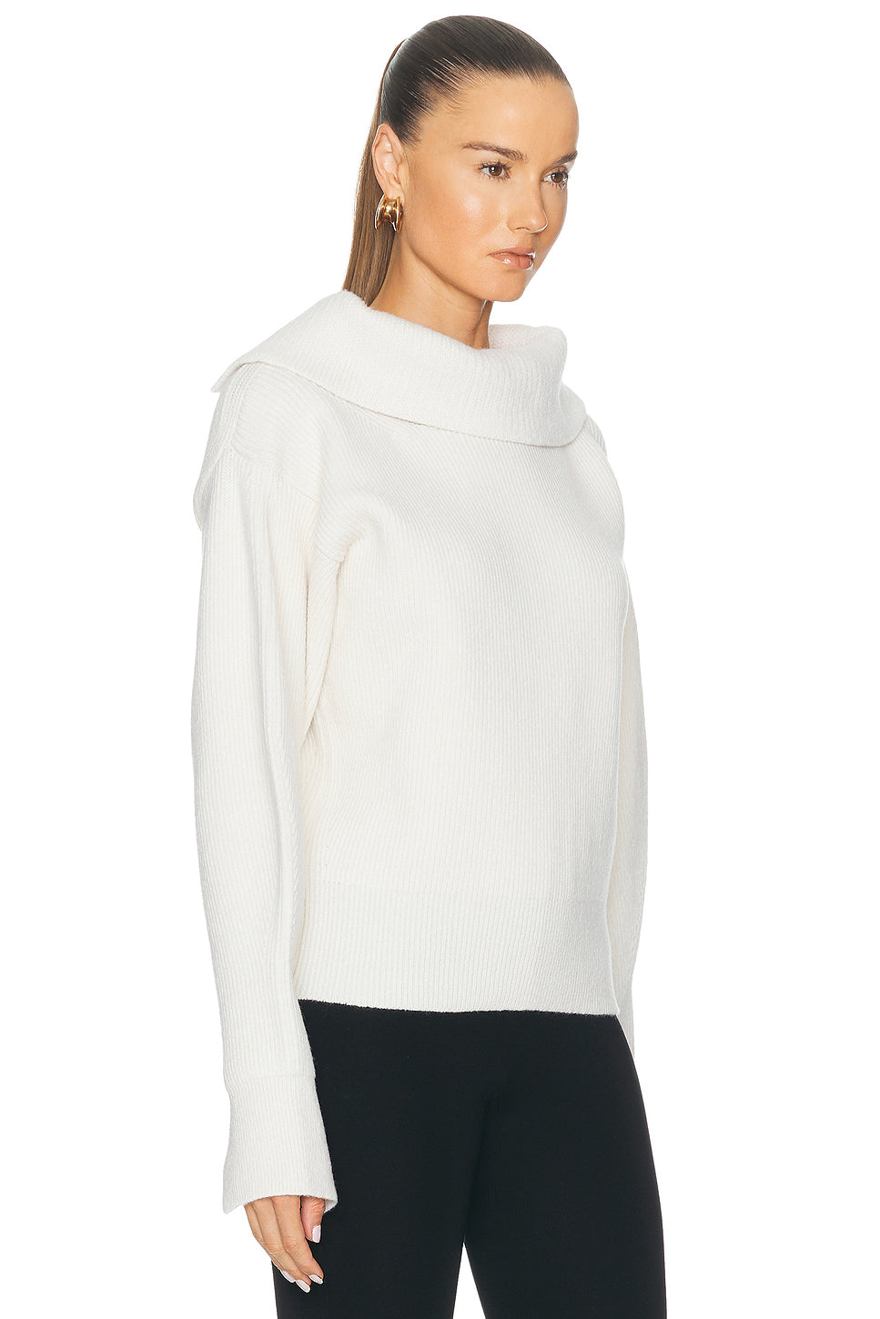 High Neck Slashed Sweater