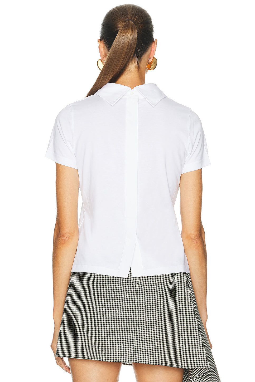 High Collar Popeline T-Shirt