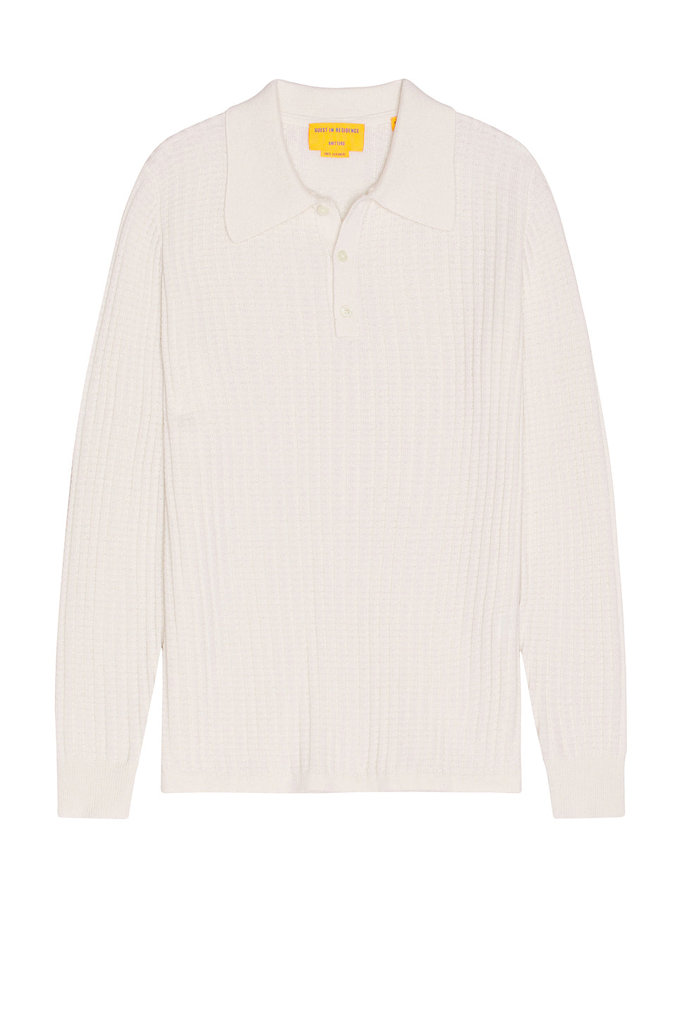 Theo Waffle Long Sleeve Polo in Cashmere