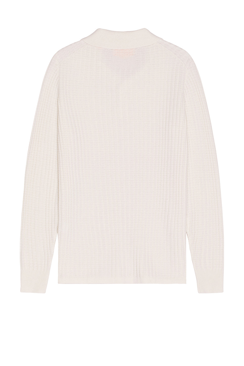 Theo Waffle Long Sleeve Polo in Cashmere