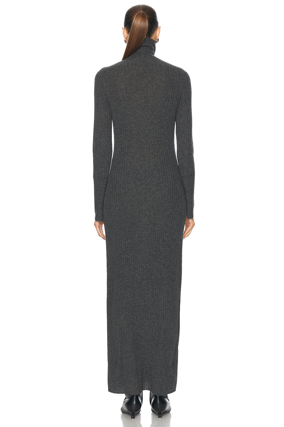 Wide Rib Cashmere Turtleneck Dress