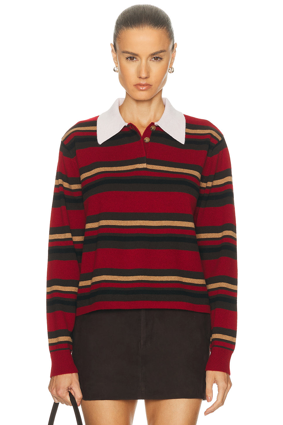 Cropped Stripe Rugby Sweater