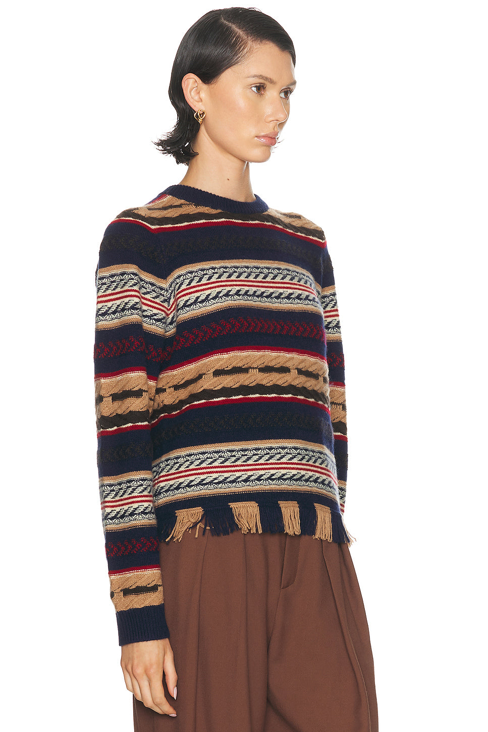 Western Stripe Crew Sweater
