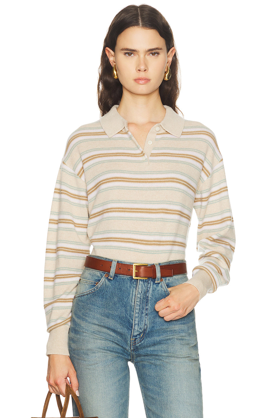 Collegiate Stripe Polo Sweater