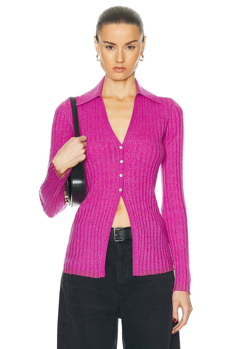 Rib Button Cardigan