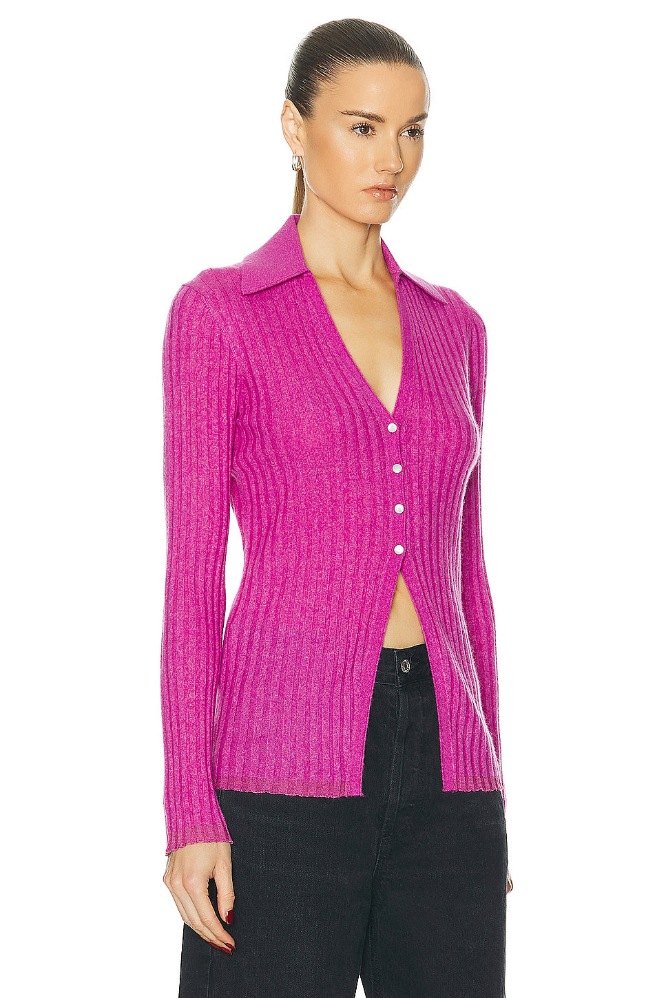 Rib Button Cardigan