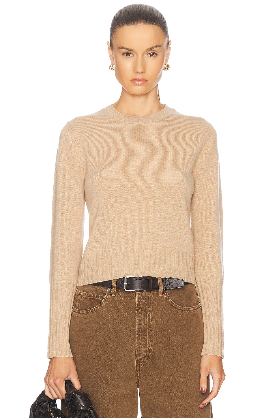 Shrunken Crew Cashmere Sweater