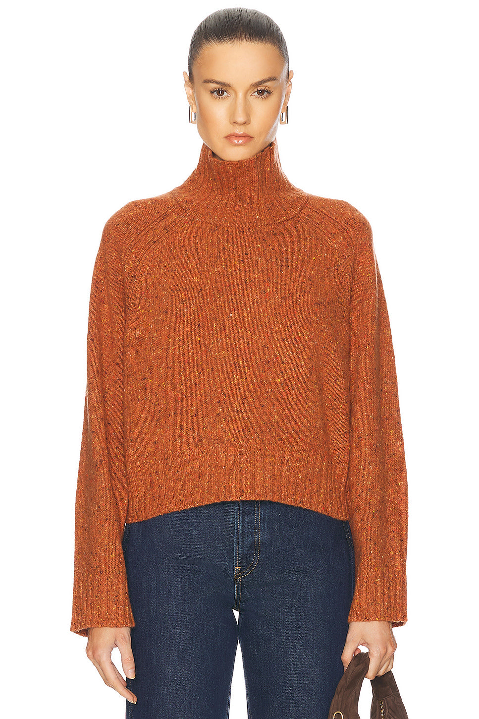 Cropped Turtleneck Cashmere Sweater