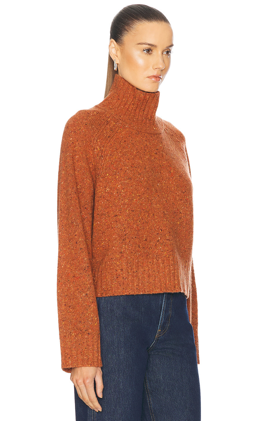 Cropped Turtleneck Cashmere Sweater