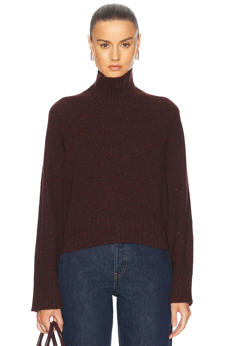 Cropped Turtleneck Cashmere Sweater