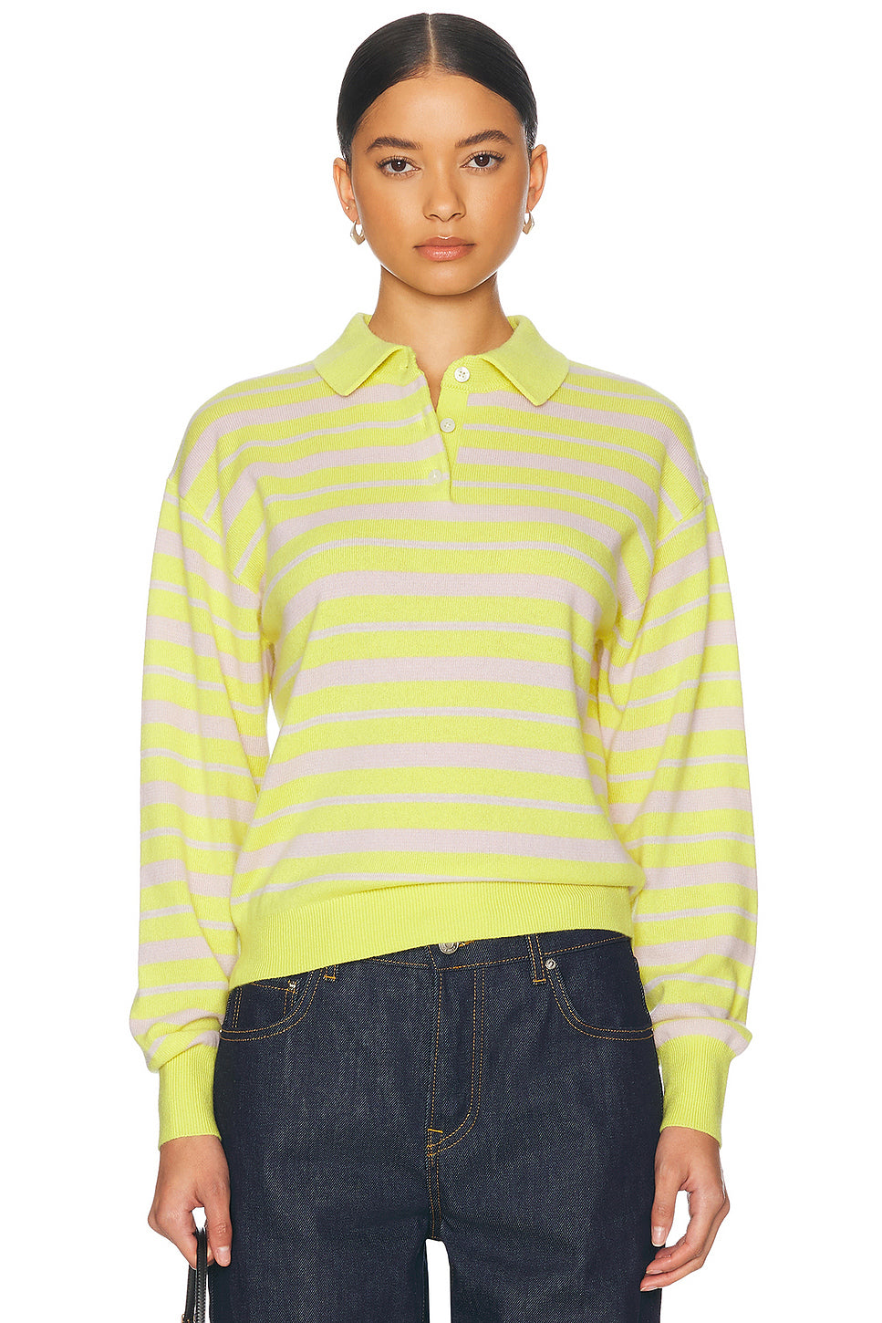 Collegiate Stripe Polo Cashmere Sweater
