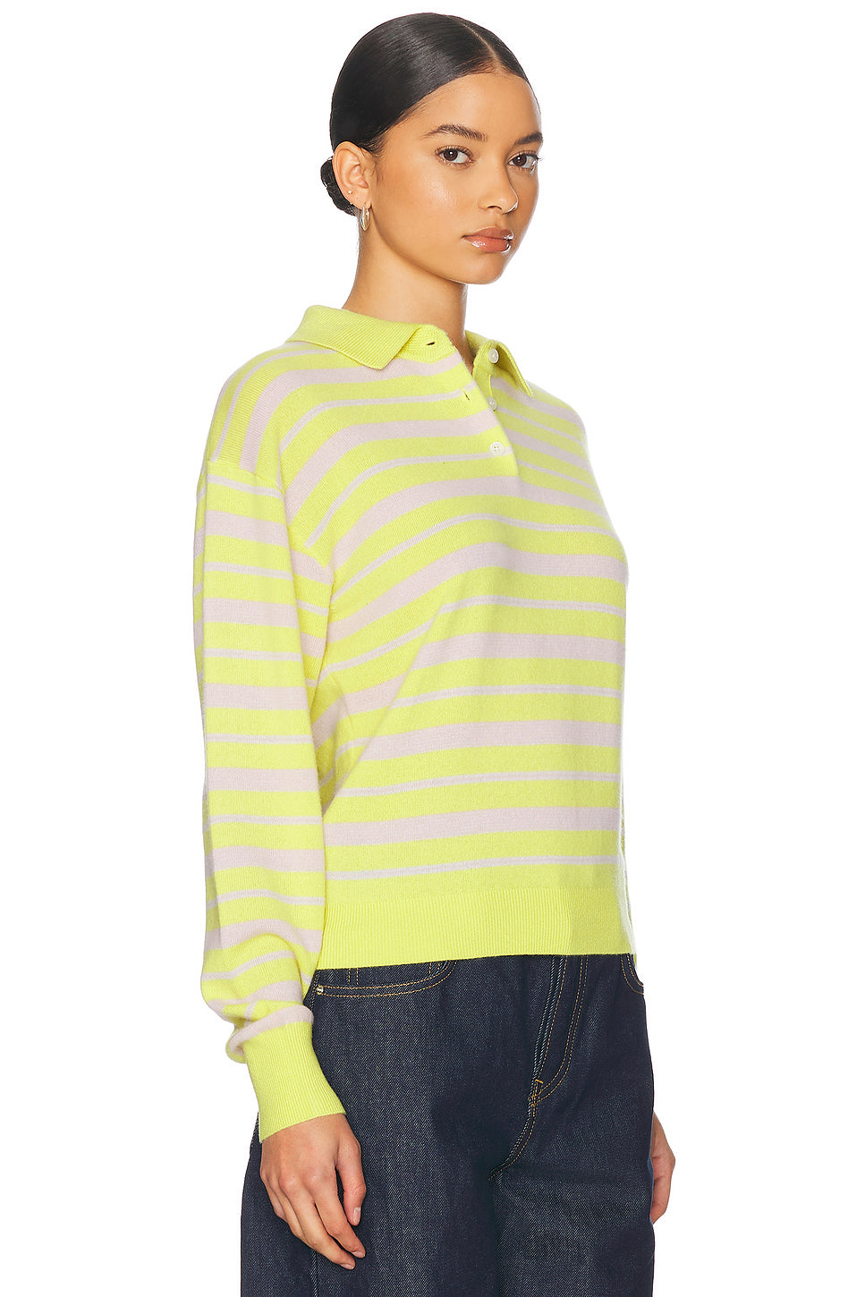 Collegiate Stripe Polo Cashmere Sweater