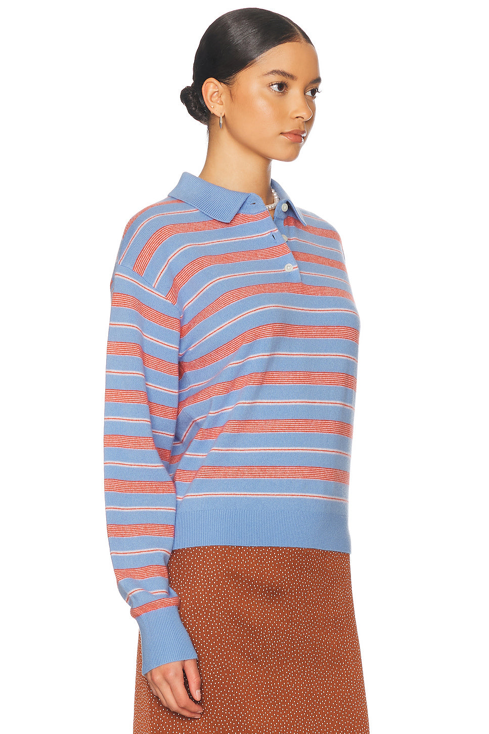 Collegiate Stripe Polo Cashmere Sweater