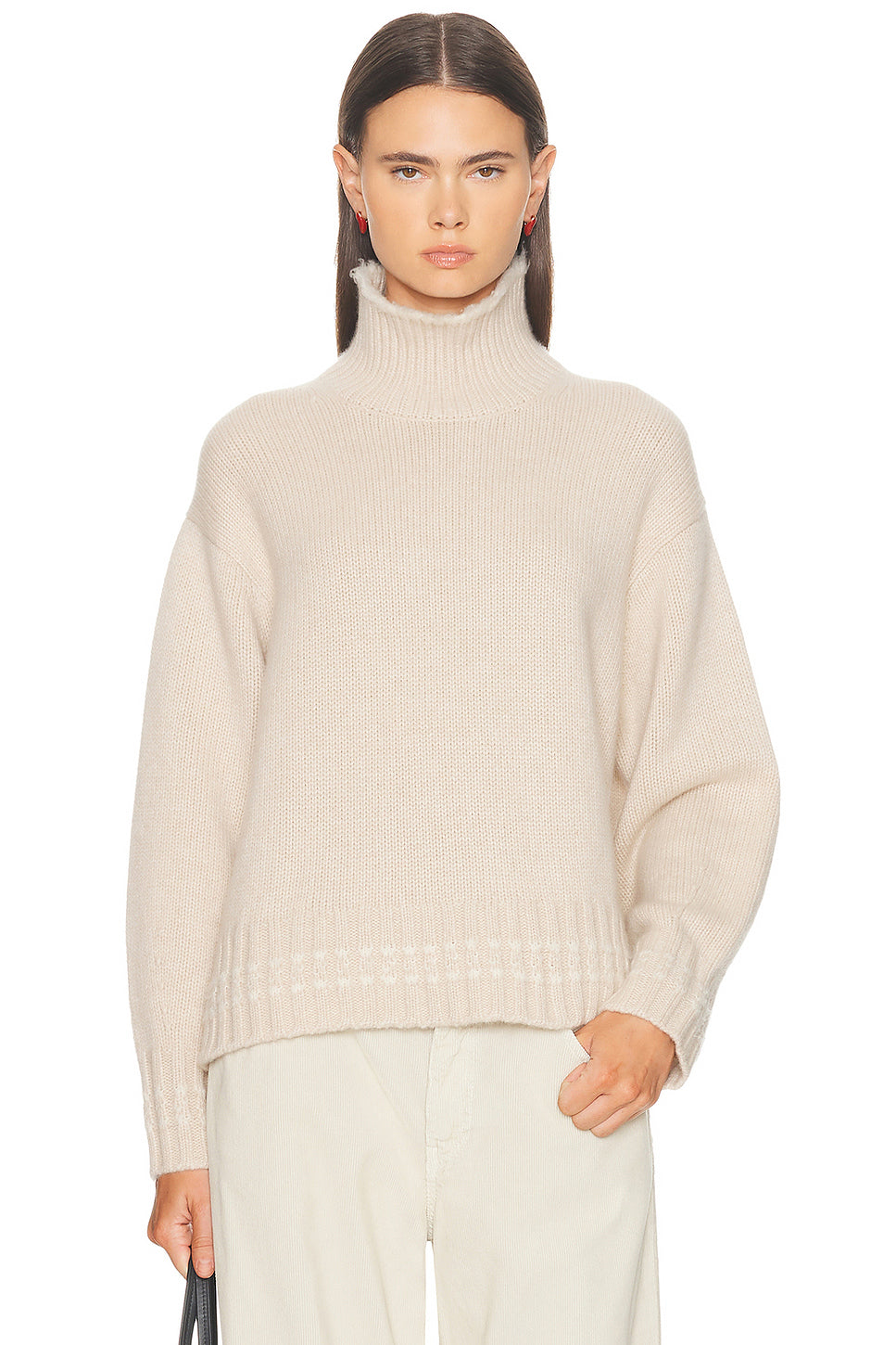 Tipped Cozy Turtleneck Sweater