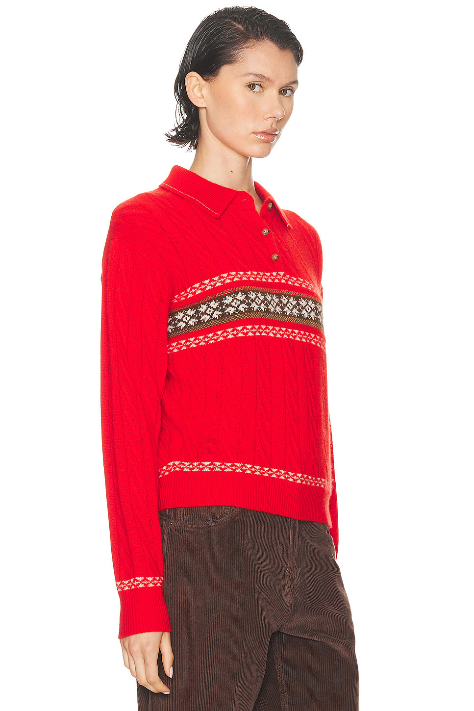Cable Collegiate Polo Sweater