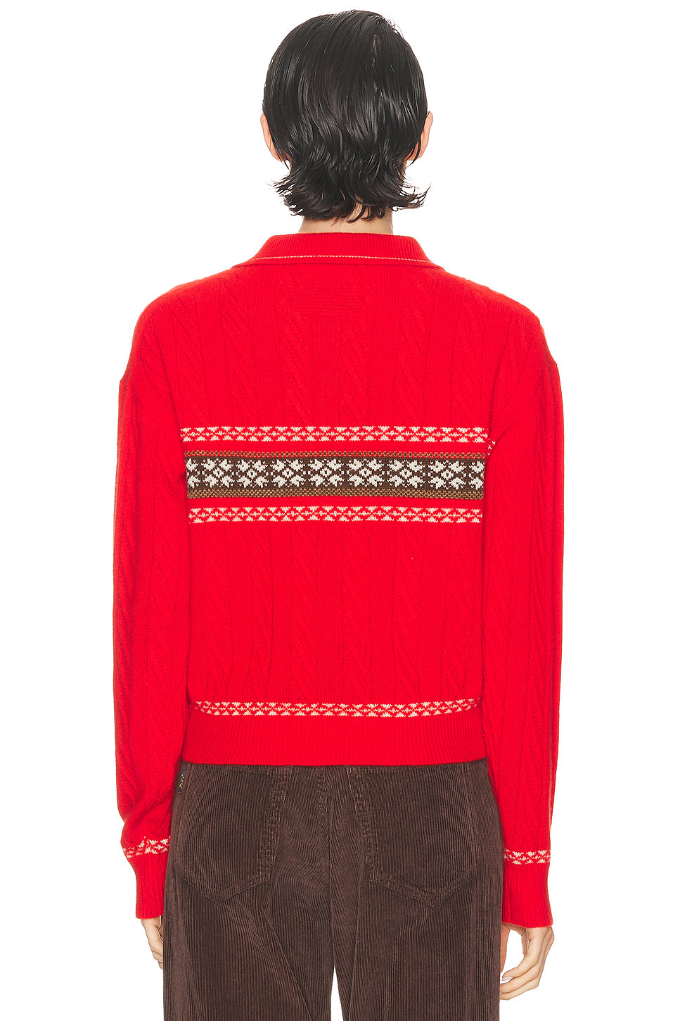 Cable Collegiate Polo Sweater