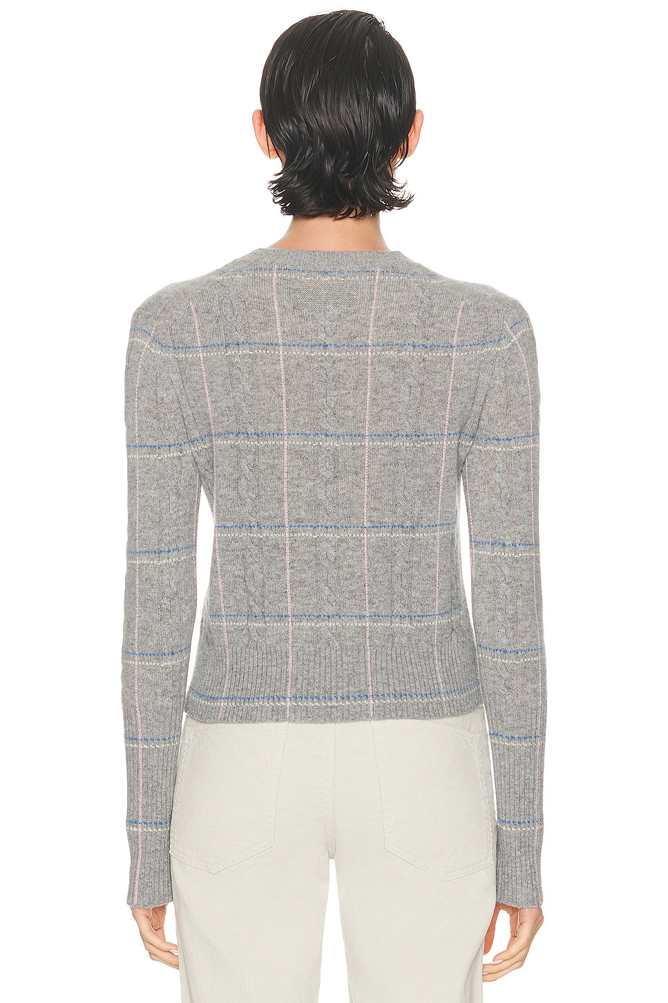 Shrunken Check Crewneck Sweater