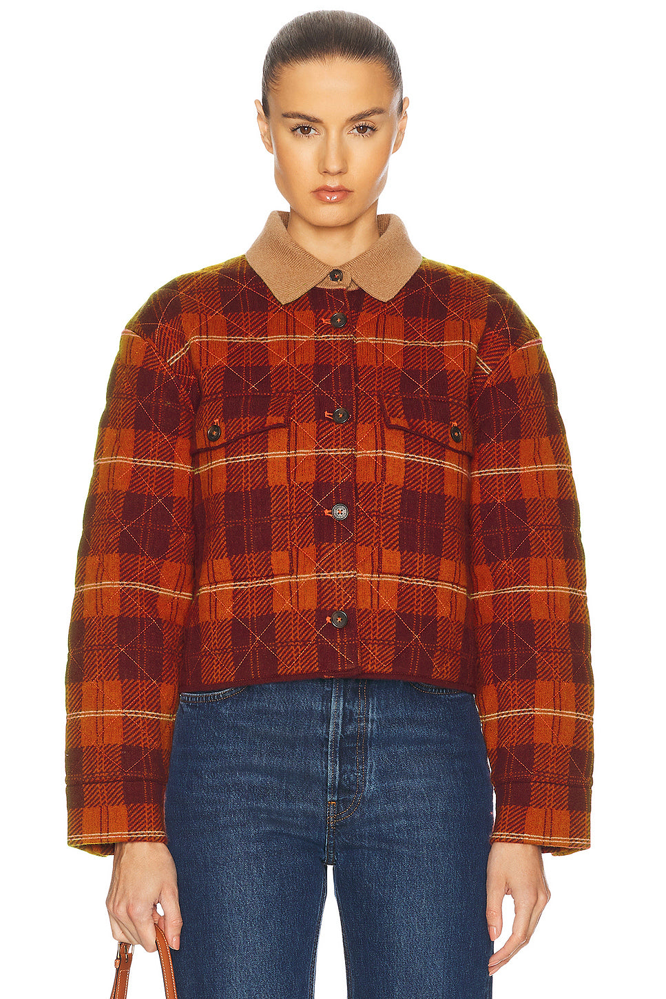 Tartan Cropped Cashmere Jacket