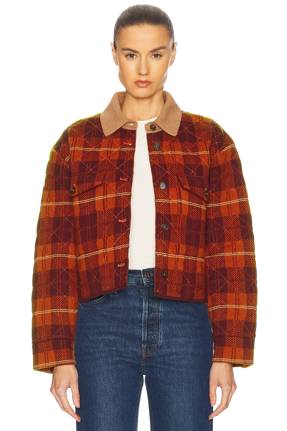 Tartan Cropped Cashmere Jacket