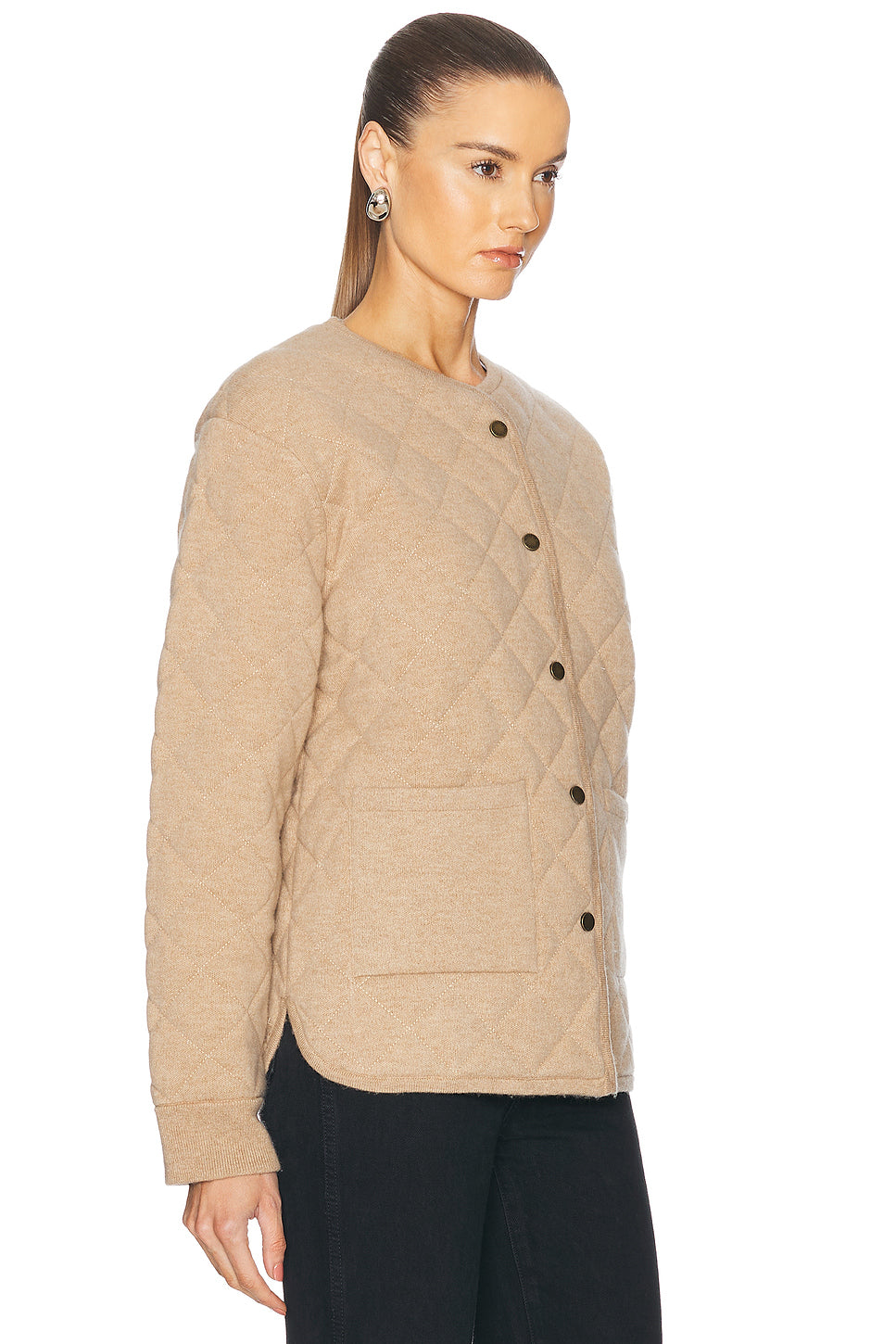 Quilted Liner Cashmere Jacket