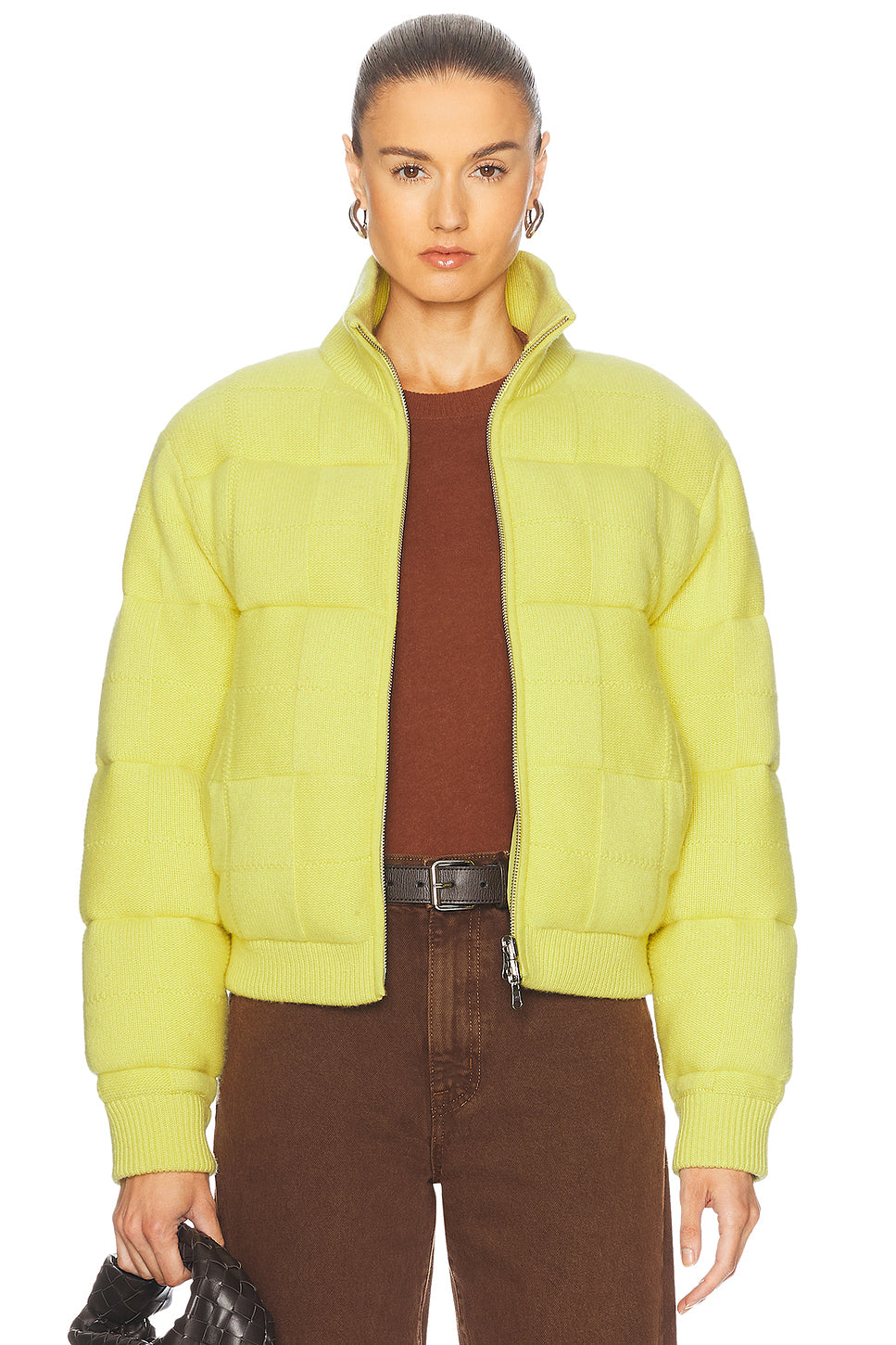 Quilted Cashmere Blend Puffer Jacket