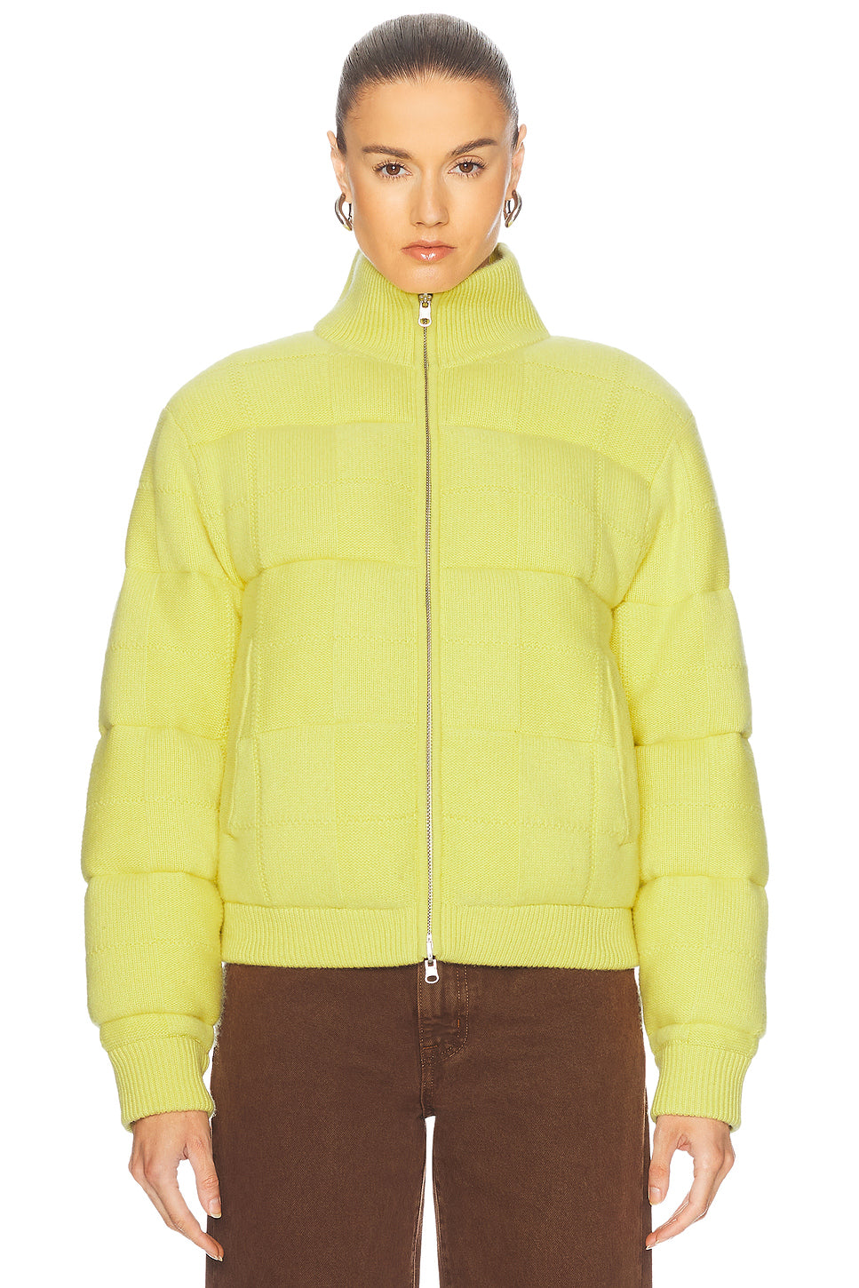 Quilted Cashmere Blend Puffer Jacket