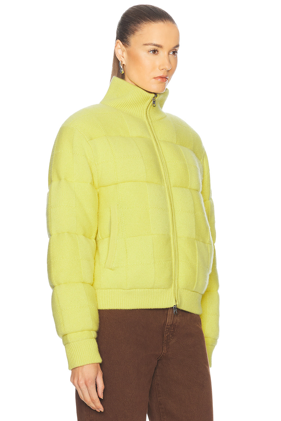 Quilted Cashmere Blend Puffer Jacket