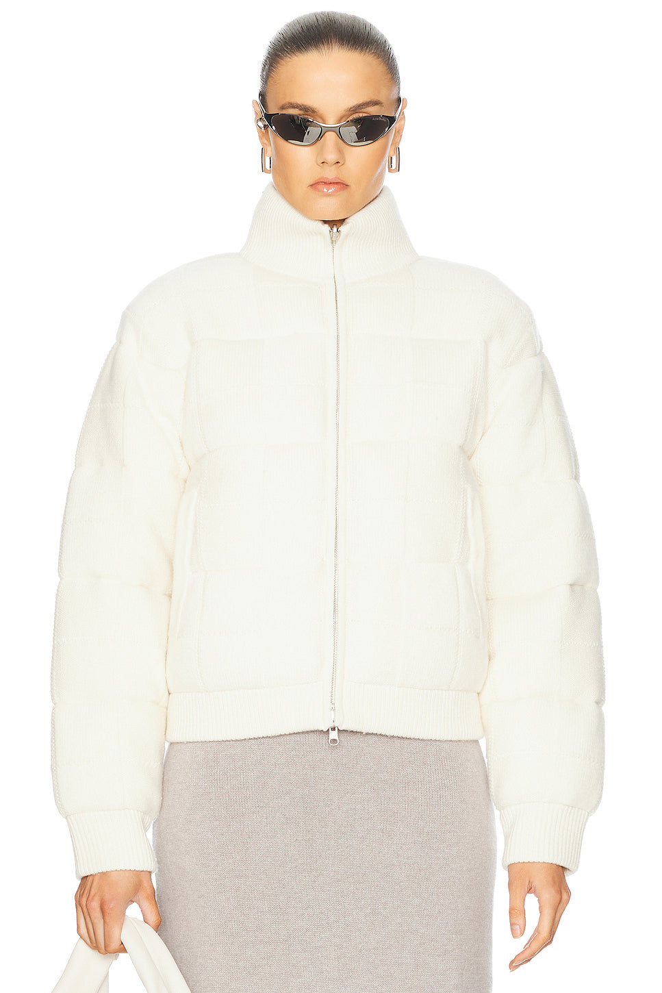 Quilted Cashmere Blend Reversible Puffer Jacket