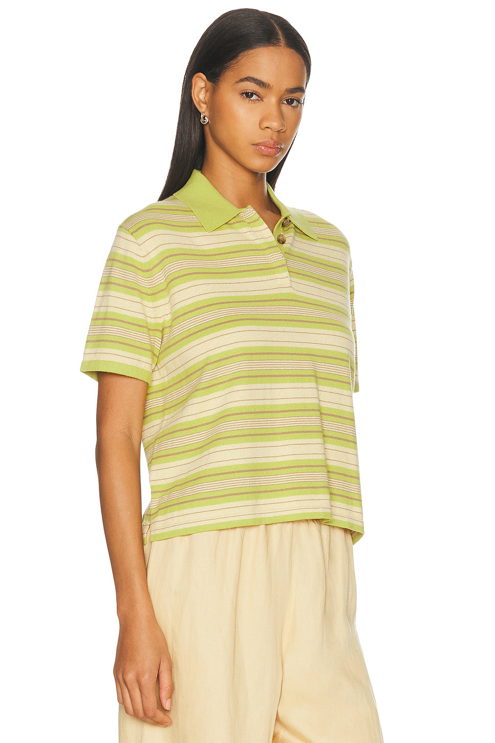 Short Sleeve Stripe Rugby Top